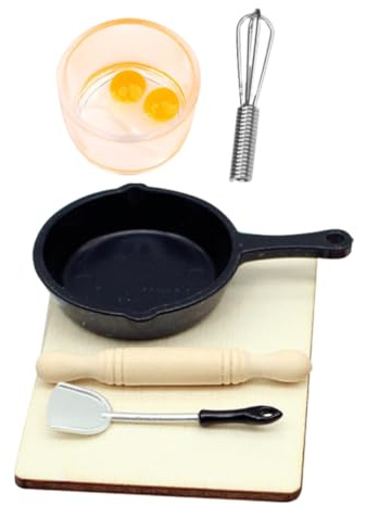 Toyvian 7pièces Mini De Cuisine pour Maison De Poupée Ustensiles De Cuisine Miniatures Outils De Pâtisserie De Simulation Jouets De Pâtisserie