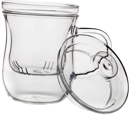 Mikikit Tasse à Thé avec Couvercle Résistante à Chaleur en Verre 1 Pièce | Passoire Intégrée pour Feuilles, Usage Maison et Voyage, Gobelet D’eau pour Bureau