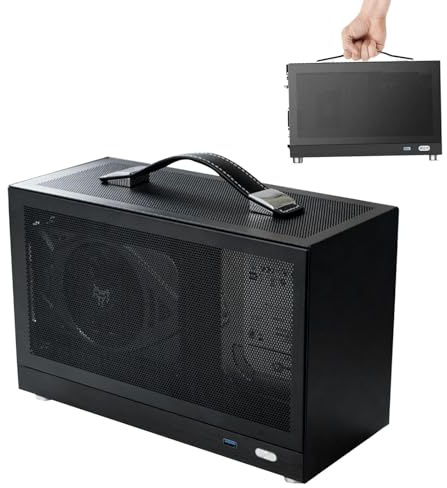 ITX Mini Computer - Compact Aluminum Desktop | Thickened Portable PC Gaming Case, DIY Project Case, Travel Suitcase Tower for Computer