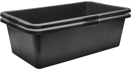 Garronda Pack de 2 Gaveta de Obra Rectangular 40 L – Cubeta Plástica Resistente para Mortero y Mezclar Cemento, Contenedor Multiusos Tipo Bañera para Construcción, Hogar y Jardín GD-0169 Negro