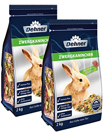 Dehner Premium Zwergkaninchenfutter, 2 x 2 kg (4 kg)