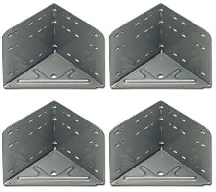 secotec vas203 Équerre pour coin de lit en acier gris argenté, lot de 4, 115 x 115 x 133 mm, 4
