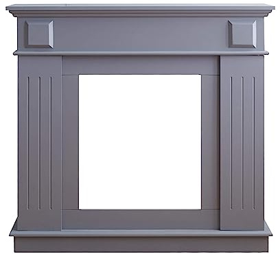 Rebecca Mobili Marco de Chimenea Decorativo, Chimenea Falsa, Estilo Moderno, Gris, MDF, Dormitorio- Medidas: 100 x 109 x 26 cm (AxANxF) - Art. RE6053