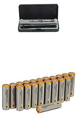 Maglite Boxed Mini Mag AA Torch - Black with Amazon Basics Batteries