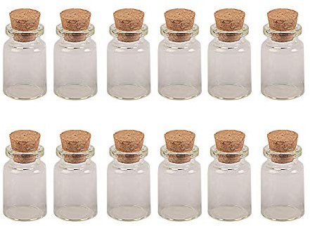 Jarvials 100pcs 6ml Bouteille en verre Transparent avec Bouchon en Liège Diamètre 22mm (6ml)