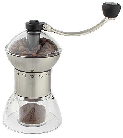 Café Stål Moulin à Café Ajustable en acier inoxydable avec moulin en céramique réglable manuellement