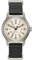 Bulova Men's Military Heritage Hack Stainless Steel 3-Hand Automatic Watch, Black NATO Leather Strap and Ivory Dial Style: 96A246, Silver, Pilot/Aviator, Military
