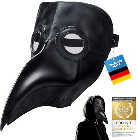 GOODS+GADGETS Pest-Doktor Schnabel-Maske Rabenmaske Vogel Cosplay Steampunk Seuchen-Doktor Halloween & Karneval aus PU-Leder
