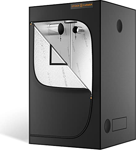 SPIDER FARMER Tende per Coltivazione 120x120x200cm Indoor Growbox Interno Mylar hidropónico reflectante 1680D con Ventana de observación y bandeja de piso para cultivo de plantas en interiores