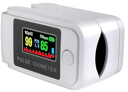 YNR Finger Pulse Oximeter - LED Display Oxygen Saturation Monitor, Adult Child Heart Rate Monitor, Large Screen Display Test for Sp02 Blood Oxygen Concentration Includes Lanyard