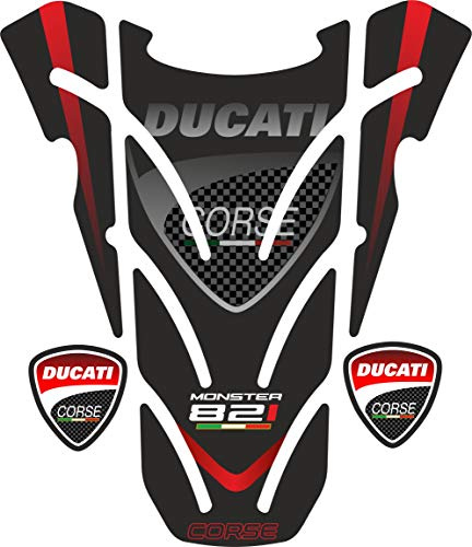 Protège-réservoir compatible pour Ducati Monster 821 (Black) + 2 protections