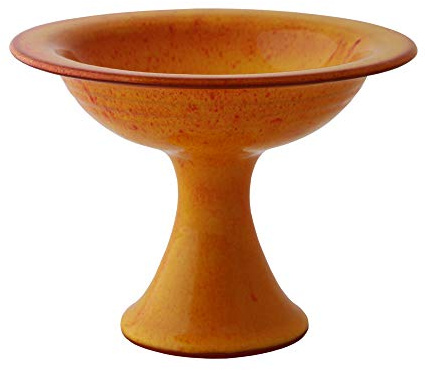 Räucherschale Feuer gelb, hohe Form Keramik glasiert, H: 12,5 cm, Ø 17 cm