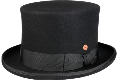Mayser Mirlino Zylinder Filzhut Handmade Made in EU Herren Damen Sommer Winter schwarz 60 cm