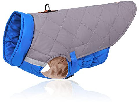 Hunde-Winterweste, warme reflektierende Jacke mit D-Ring, kaltes Wettermantel für mittelgroße und große Hunde, Größe XL (grau)