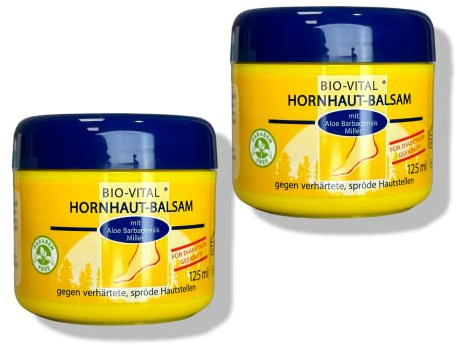 2x 125ml ORIGINAL Hornhautbalsam mit Harnstoff und Aloe Vera Gel, Hornhautentferner, Fußpflegecreme, Fußpflege Balsam, Anti Hornhaut Creme (Hornhautbalsam 2x 125ml)