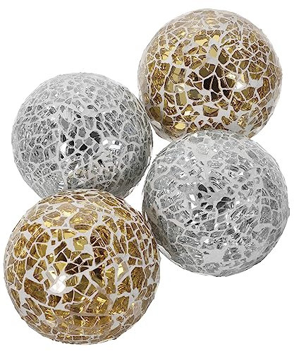 ABOOFAN 4pcs Glass Ball Decoration Sphere Round Balls for Home Desktop Festival Table Decor