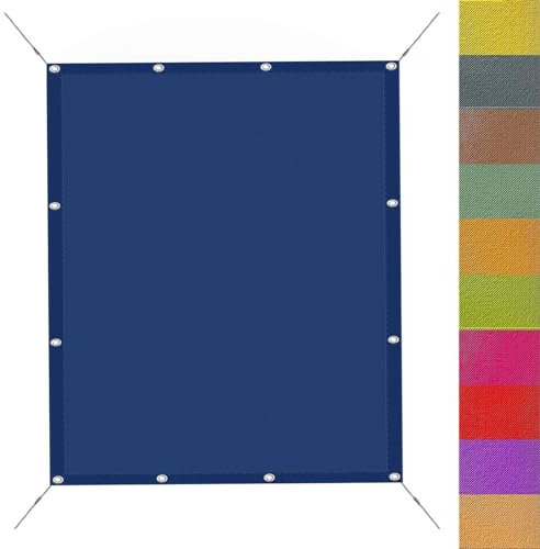 Sonnensegel Wasserdicht 4 x 6.5 m Sichtschutz UV Schutz Imprägniert Sonnensegel Balkon Schattennetz mit Ösen Ohne Bohren für Garten Balkon, Dunkelblau