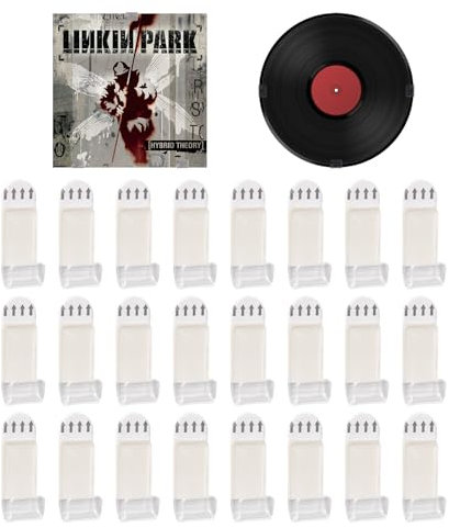 Pumwoy Supporto da Parete per Dischi in Vinile Autoadesiva, Scaffale Per Dischi Vinile Trasparente, Porta Vinile da Parete Porta CD da Parete per Espositore Da Parete Per Dischi (24)