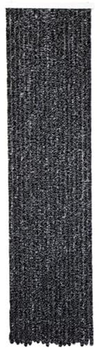 Carbest Chenille Flauschvorhang 185 x 56 cm Insektenschutz Türvorhang Camping Plüschvorhang Vorhang (Schwarz, Grau)