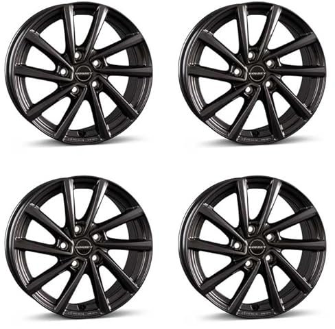 4x Borbet Felgen V 7.0x17 ET40 5x112 mistral anthracite glossy kompatibel mit VW Arteon Beetle Caddy CC Cross e-Golf Eos Golf Jetta Passat Scirocco Sharan T-Roc Tiguan Touran