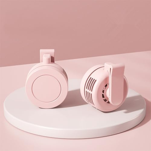 Genérico Leafless Mini Ventilador de Cuello Ventilador de Cintura Enfriador de Aire USB 3 Velocidades Ventilador de Aire Portátil Recargable 360° Rotación Ventilador de Exterior (Rosa)