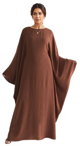 RUIG Frauen Muslim Robe Weiche Krepp Schmetterling Batwing Abaya Dubai Luxus Islam Muslim Kaftan Bescheidenes Kleid