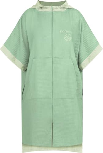 Badeponcho aus Waffelpique Handtuch-Poncho aus 100% Viskose leicht und kompakt - Badetuch Surferponcho mit Kapuze für Damen und Herren