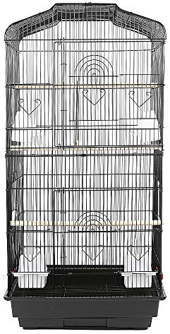 Jaulas para pájaros para Exterior, Jaulas Grandes de Metal para Aves, agapornis, ninfas, Loros, Canarios, papagayos, periquitos y Mascotas 46 * 36 * 92cm (Negro)