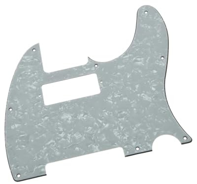 Gitarren-Schlagbrett mit Mini-Humbucker-Tonabnehmerloch für Tele/Gitarre Pickguard Backplate Set(Pearl White)