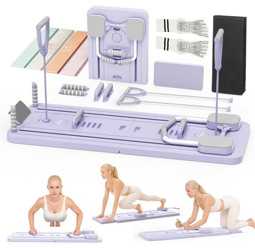 Northdeer Pilates Reformer, 2026 Upgraded klappbares Pilates Board | Multifunktionales 8 in 1 Pilates Set für Zuhause Fitness