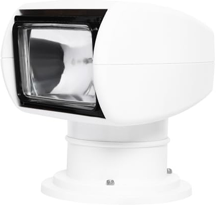 Ferngesteuerter Suchscheinwerfer, Bootsscheinwerfer mit IP66 Wasserdicht, 355 Grad Rotierende Fernbedienung Arbeitslicht, Für Nachtjachten, Seepatrouillen und Andere Wassereinsätze, Weiß