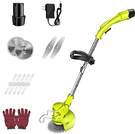 Tosaerba a Batteria, sarchiatore Elettrico a Spinta da 24 V con 3 capacità di Taglio, tagliaerba a Lunghezza Regolabile, Testina Rotante per Tosaerba da Giardino L