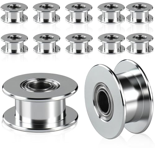 12 Stück GT2 Riemenscheibe Pulley, 10mm Timing Zahnriemen Riemenscheiben Aluminiumlegierung Werkzeug Zahnloses Zähne 5mm Bore für 3D Drucker CNC Maschinen