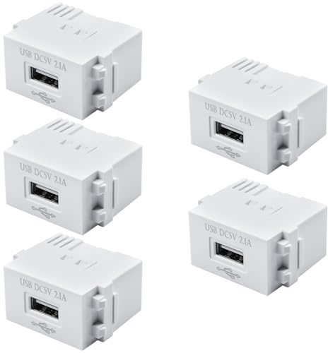 5 Stück USB Stromversorgungsmodul: 2,1A USB-Ladesteckdose Schaltadapter, 220V-Steckdose auf 5V-Transformator Für Smartphones & USB-Geräte