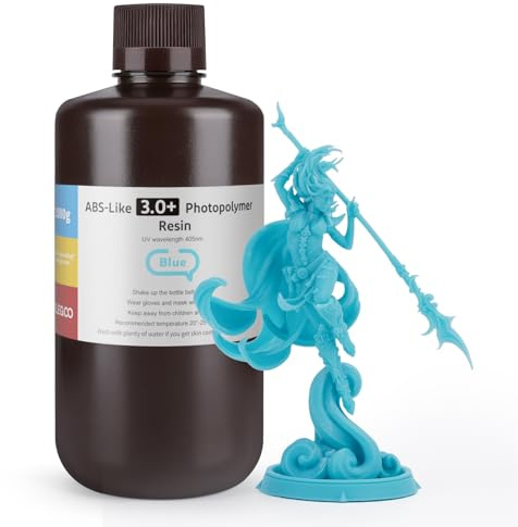 ELEGOO ABS-Like Resin 3.0 Plus, 3D Drucker Resin 405nm Rapid UV-härtendes Photopolymer Harz, Hohe Präzision, Nicht Spröde für LCD 3D Drucker, Blau 1kg