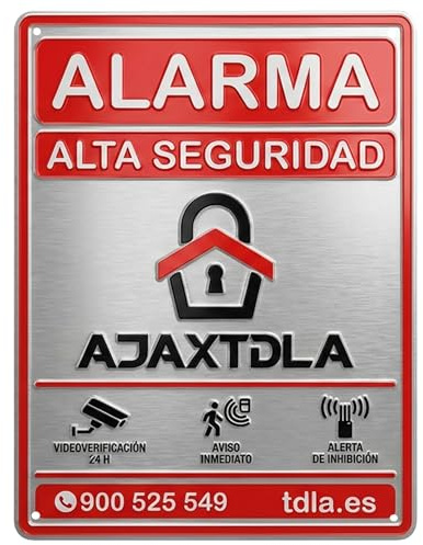 Cartel alarma. NO PARECE REAL, LO ES. Cartel Zona Videovigilada - Señal Aviso Policia - Carteles Disuasorios - Interior Y Exterior - Placa alarmas videovigilancia 28X21CM (ROJO, 28x21)