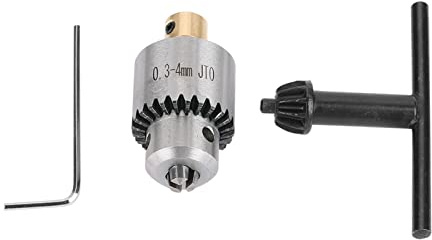 Taper Drill Chunk, Mini Electric Drill Chuck 0.3-4mm JTO Taper Mounted Drill Chuck and Wrench with Chuck Key for Lathe Electric Drill Milling Machine