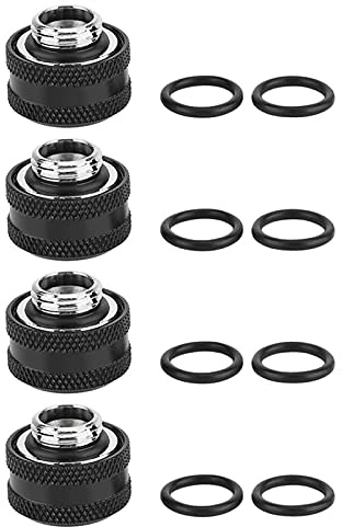 Ausla Raccordo di Compressione per Rigidi con Raffreddamento Ad Acqua, Connettore per per Ottone da 14 Mm di Diametro Esterno, con Anelli di Tenuta, Certificato ROHS, Opzioni (black)