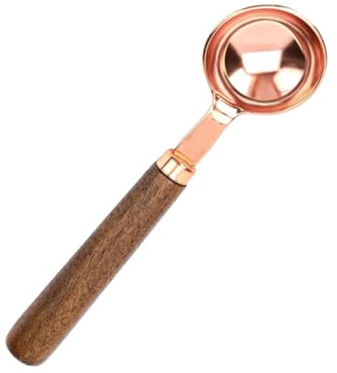 ARTIBETTER Cuchara Medidora de Café de Acero Inoxidable Mango Largo de Madera de Nogal Cucharón Pequeño de 15 Ml Escala para Especias y Granos Herramienta Práctica para Cocina y