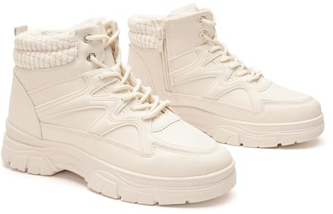 GLAMORA Botines de Invierno para Mujer con Interior de Pelo, Resistentes al Agua, Cremallera Lateral, Plataforma y Suela Antideslizante G8041-bg-41
