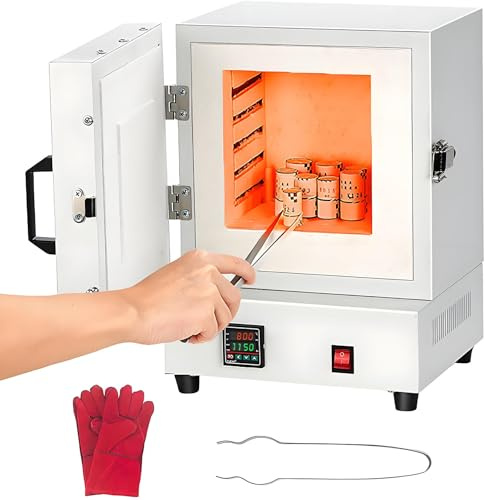 Horno Eléctrico. Horno De Fusión Compacto De Sobremesa De 2000 W, Temperatura Máxima De 1150 °c (2102 °f), Ideal Para Joyería, Fundición De Metales, Esmaltado De Cerámica Y Proyectos De Bricolaje