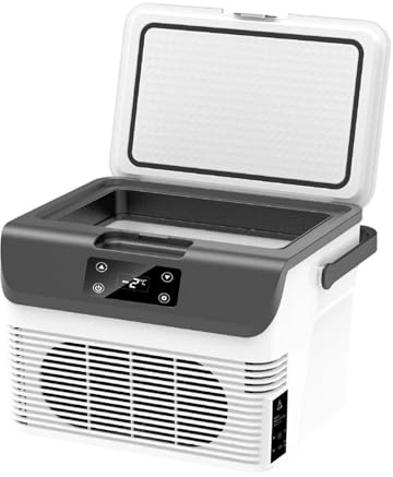 blloocod Car Refrigerator 12V/24V Mini Fridge with Cooling & Heating, 10 Can Portable Electric Freezer for Home Camping Travel