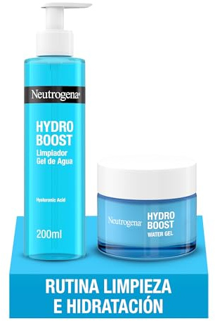 Neutrogena Hydro Boost Rutina de Hidratación Facial con Gel de Agua (50 ml) y Gel limpiador facial (200 ml), con ácido hialurónico, para una piel hidratada, apto para todo tipo de piel
