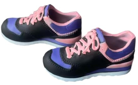 Puppenschuhe Set, 1/6 Mini-s für 12 Zoll Puppenfiguren, Bequeme Sportschuhe und, Puppenzubehör für & Ähnliche Puppenfiguren, Schwarz Und Pink