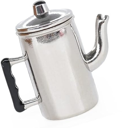 Maisons de poupées à l'échelle 1/12 en métal avec couvercle à charnière - Ustensiles de cuisine miniatures rétro - Accessoires décoratifs en métal pour maisons de poupées rétro avec couvercle