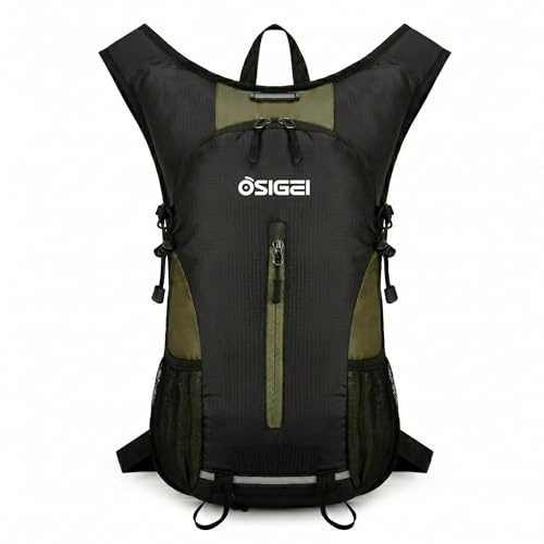 OSIGEI Fahrradrucksack 20L Wasserdicht, Multifunktionaler Rucksack mit Helmnetz & Trinksystem-Fach, Sportrucksack für Herren Damen, Ideal für Radfahren, Wandern & Outdoor