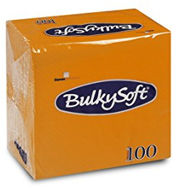 Bulky Soft Bs-32600 Tovaglioli Piegati 1/4, 2 Strati, Arancione, 24X24 cm, 100 Pezzi