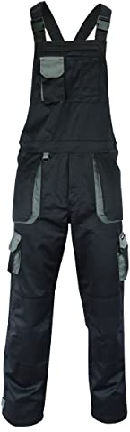 NORTH SKIN Bib and Brace Overalls Lightweight Dungarees Coveralls Knee Pad Multi Pocket Trousers Mens Womens Sleeveless Tools Holder (Black, M)