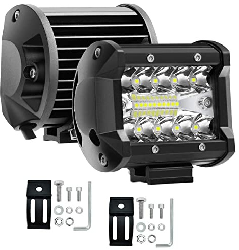 Willpower 2 stycken 18 cm 60 W LED-ljuslist spot LED Pods 12 V 24 V körning offroad lampor vattentäta arbetsytor för terrängfordon lastbil bil ATV SUV fordon båt ljus