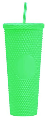 ZHANGWING Taza de Cafe 710ml Gran Capacidad Creativa Mate Doble Capa plástico Taza Taza Durian Taza (Capacity : 701-800ml, Color : Fluorescent Green)